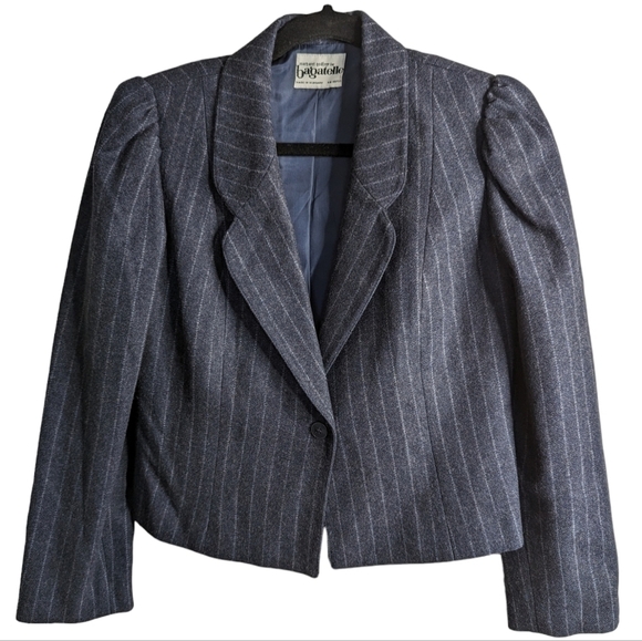 Margaret Godfrey wool blend pin striped suit vintage sz 8 - Picture 2 of 9